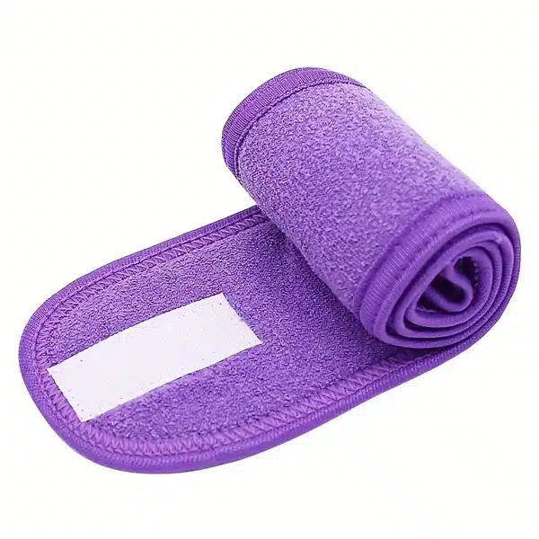 Purple Stretchy Terry Cloth Spa Headband for Hair and Makeup